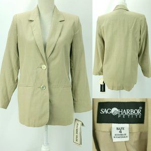 Sag Harbor 4 Petite Lined Blazer Jacket Washable